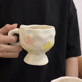 Axyaa Korean Hand-Painted High-Footed Coffee Cup, 300ml