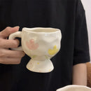 Axyaa Korean Hand-Painted High-Footed Coffee Cup, 300ml