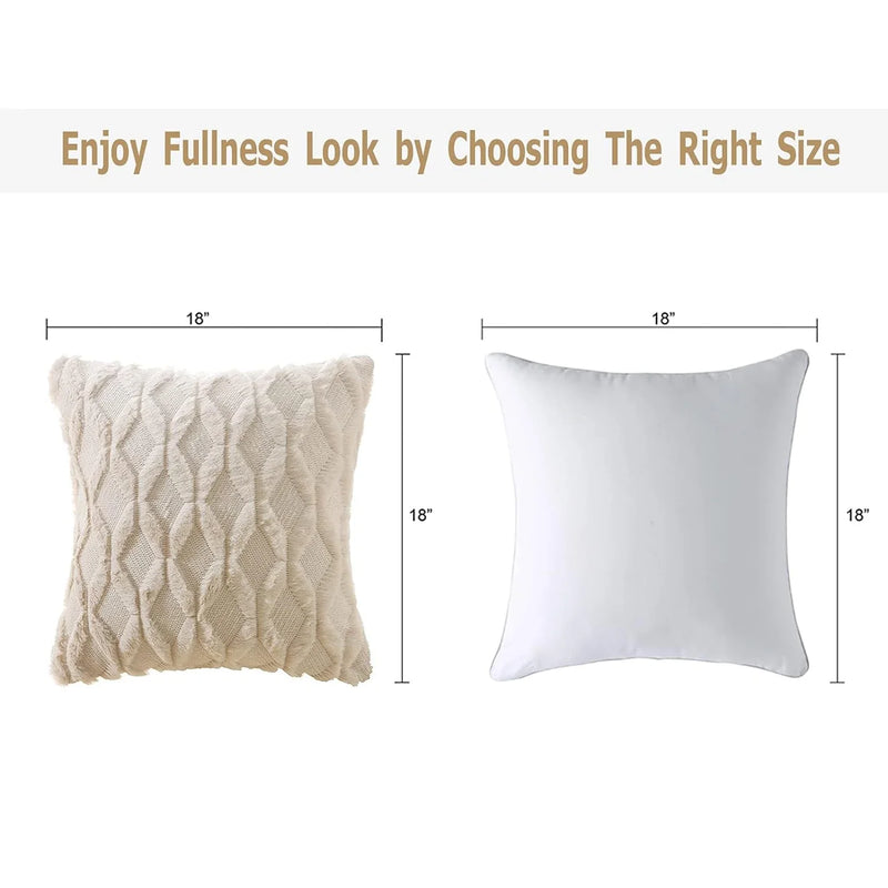 Axyaa Beige Throw Pillow Cover 45x45cm - Solid Decorative Cushion for Sofa and Bedroom