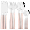 Axyaa Rose Gold Cutlery Set - 16-Piece Stainless Steel Dinnerware Flatware