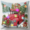 Axyaa LED Christmas Pillowcase with Truck Gifts & Tree Pattern