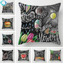 Axyaa Coffee Burger Wine Pie Juice Cushion Cover 45x45cm