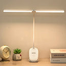 Axyaa Dual-head Clip-On Desk Lamp with Touch Control, Dimmable Light, Phone Holder