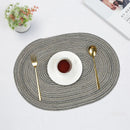 Axyaa Braided Placemats Set of 6: Handwoven Table Decor Mats, 35x50cm