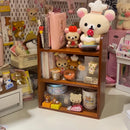 Wooden Retro Storage Organizer for Axyaa Dormitory Desktop, Multi-layer Cosmetics Cabinet