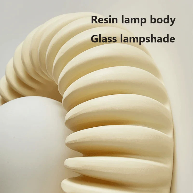 Axyaa Retro Round Bedside Wall Lamp High-end White Glass Sconce