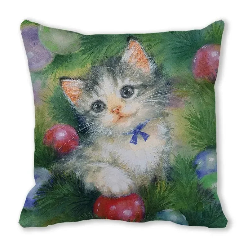 Axyaa Christmas Cat Dog 2023 Pillowcase Snowman Gift Set Decor