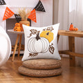 Embroidered Pumpkin Halloween Pillowcase by Axyaa - Cotton Throw Cushion Cover