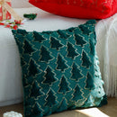 Axyaa Red|Green Plush Christmas Pillow Cover 45x45cm for Living Room Sofa
