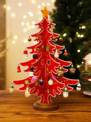 Axyaa Mini Christmas Tree Ornament Set with Snowman Hanging Decor