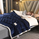 Axyaa Cozy Lamb Fleece Blanket for Winter - Thick & Warm Solid Color Nap Blanket