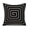 Axyaa Geometric Line Print Linen Cushion Cover - Home & Car Decor Pillowcase