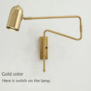 Axyaa Long-Arm Wall Lamp: Adjustable, Retractable, Folding, E27 Lights, Black Gold