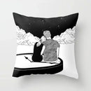Axyaa Black Galaxy Planet Print Cushion Cover for Bedroom and Living Room