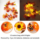 Axyaa Maple Leaf Sunflower Pumpkin Light String for Halloween Thanksgiving Wall Table Decor