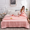 Axyaa Thin Stripe Lightweight Comforter - Full Queen, Breathable Quilt Blanket