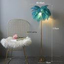 Axyaa Nordic Feather Floor Lamp - LED Standing Light for Living Room and Bedroom