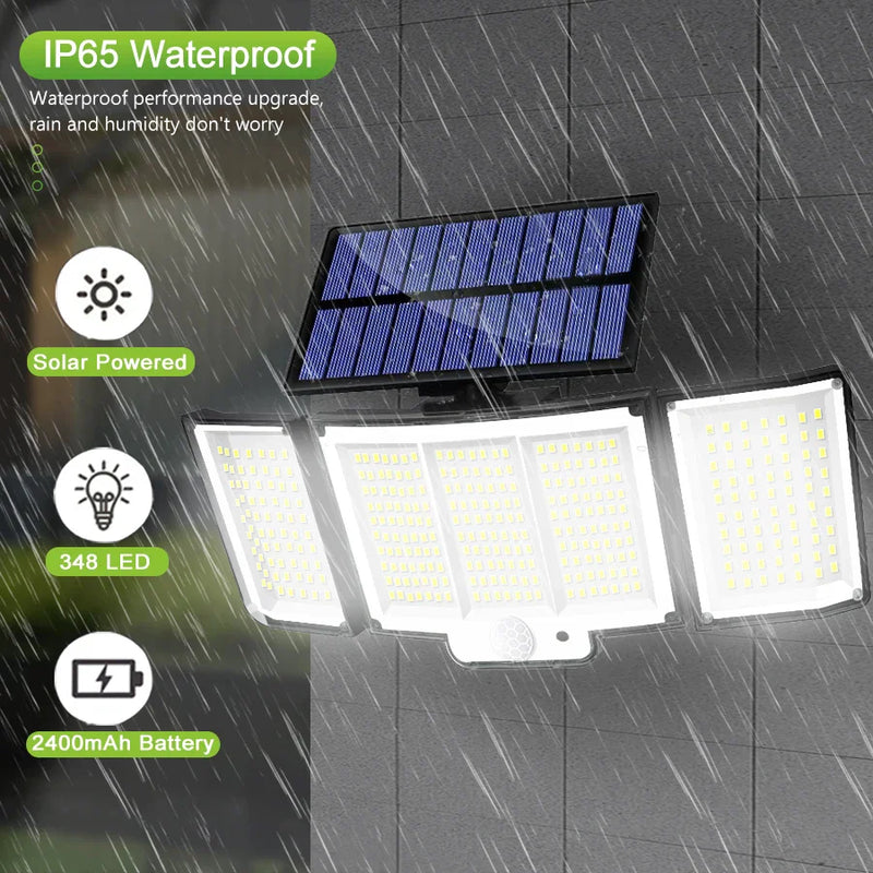Axyaa Solar Motion Sensor Wall Lamp 3 Modes IP65 Waterproof Flood Light