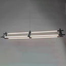 Axyaa Double Row Chandelier: Modern Long Tube Design for Office, Meeting Room, Bar