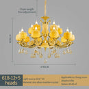 Axyaa Jade Crystal Chandelier: Luxury Marble Living Room Pendant Light