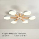 Axyaa Modern Wooden Ceiling Light 3/6/8 Lights LED Luminaire for Living Room Bedroom