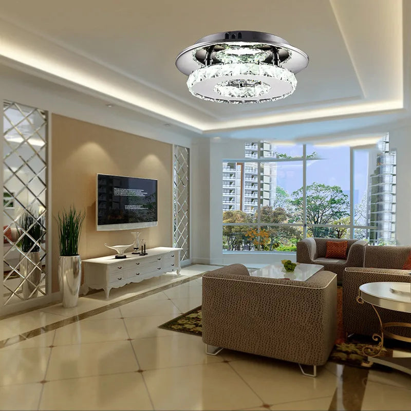 Axyaa Crystal LED Ceiling Lights: Modern Luxury Lighting for Living Room