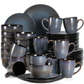 Axyaa Grey Embossed Stoneware Tableware Set for 4/8/12 Pieces
