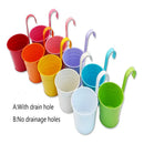 Axyaa Metal Hanging Planter Basket Flower Pots Vase with Drainage Hole