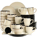 Axyaa Grey Embossed Stoneware Tableware Set for 4/8/12 Pieces