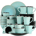 Axyaa Grey Embossed Stoneware Tableware Set for 4/8/12 Pieces