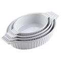 Axyaa 4-Piece Ceramic Handled Oval Baking Dish Set for Lasagne/Pie/Casserole