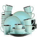 Axyaa Grey Embossed Stoneware Tableware Set for 4/8/12 Pieces