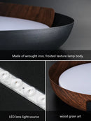 Axyaa Modern Wood Grain LED Ceiling Light for Bedroom and Kitchen