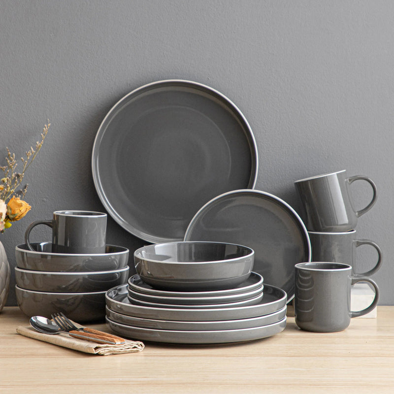 Axya™ Sesame Glaze Stoneware Dinnerware Set for 16/32/48 Pieces