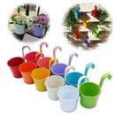 Axyaa Metal Hanging Planter Basket Flower Pots Vase with Drainage Hole