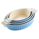 Axyaa 4-Piece Oval Baking Dish Set with Ceramic Handles - Ideal for Lasagne, Pie, Casserole