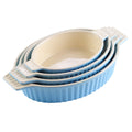 Axyaa 4-Piece Ceramic Handled Oval Baking Dish Set for Lasagne/Pie/Casserole