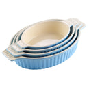 Axyaa 4-Piece Ceramic Handled Oval Baking Dish Set for Lasagne/Pie/Casserole