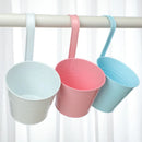 Colorful Iron Art Hanging Flower Pot Holder for Balcony Garden Terrace - Axyaa