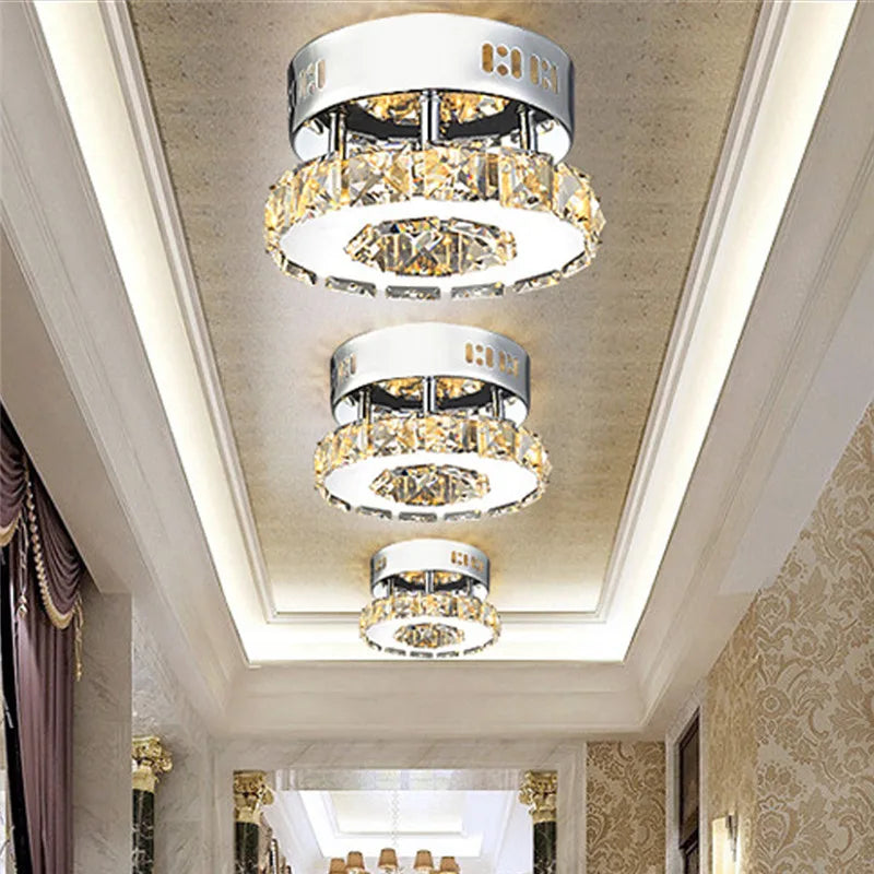 Axyaa Crystal LED Ceiling Lights: Modern Luxury Lighting for Living Room