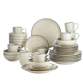 Axyaa Stoneware Ceramic Dinnerware Set: Plates, Bowls, Mugs - 16/32/48 Pieces