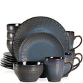 Axyaa Grey Embossed Stoneware Tableware Set for 4/8/12 Pieces