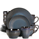 Axyaa Grey Embossed Stoneware Tableware Set for 4/8/12 Pieces