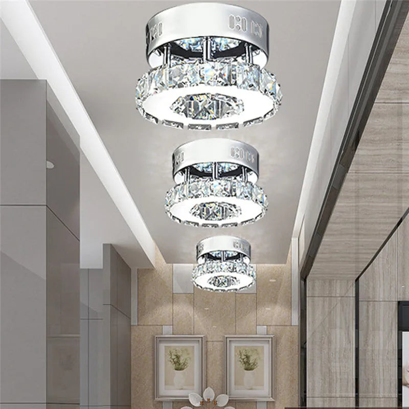 Axyaa Crystal LED Ceiling Lights: Modern Luxury Lighting for Living Room