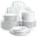 Axyaa Ivory White Porcelain Ceramic Dinnerware Set - 24/48 Pieces