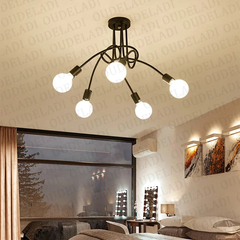 Axya Modern Wrought Iron LED Ceiling Light for Living Room Decor