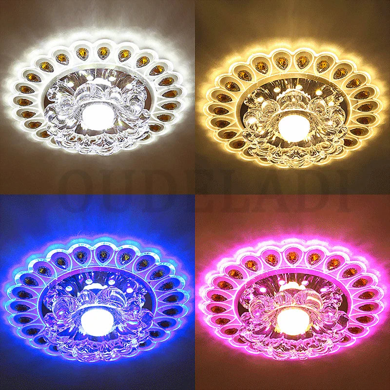 Axya Crystal Glass LED Ceiling Spot Light for Home Decor Lighting