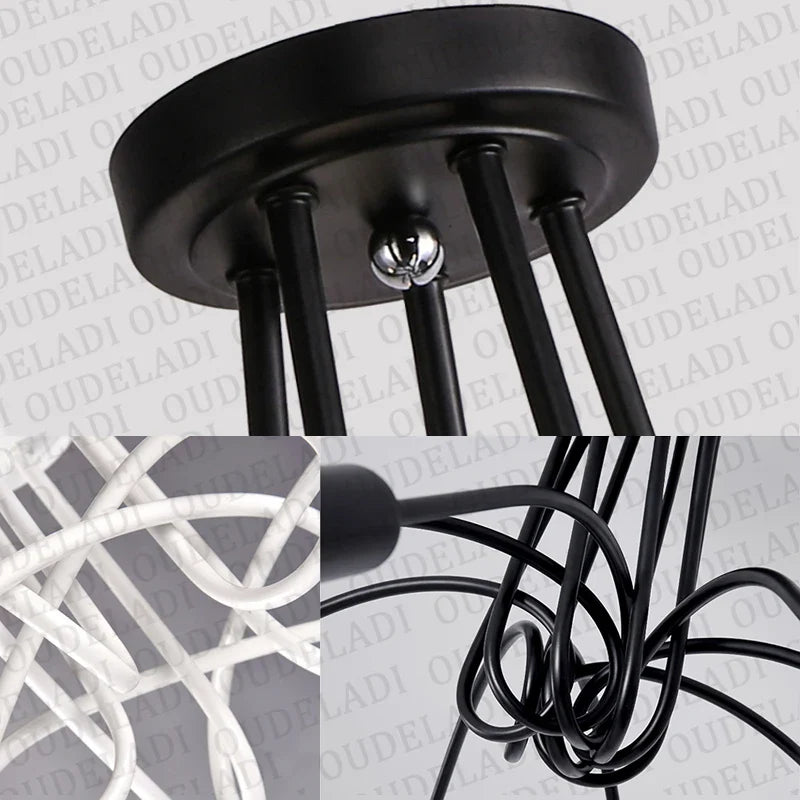 Axya Modern Wrought Iron LED Ceiling Light for Living Room Decor