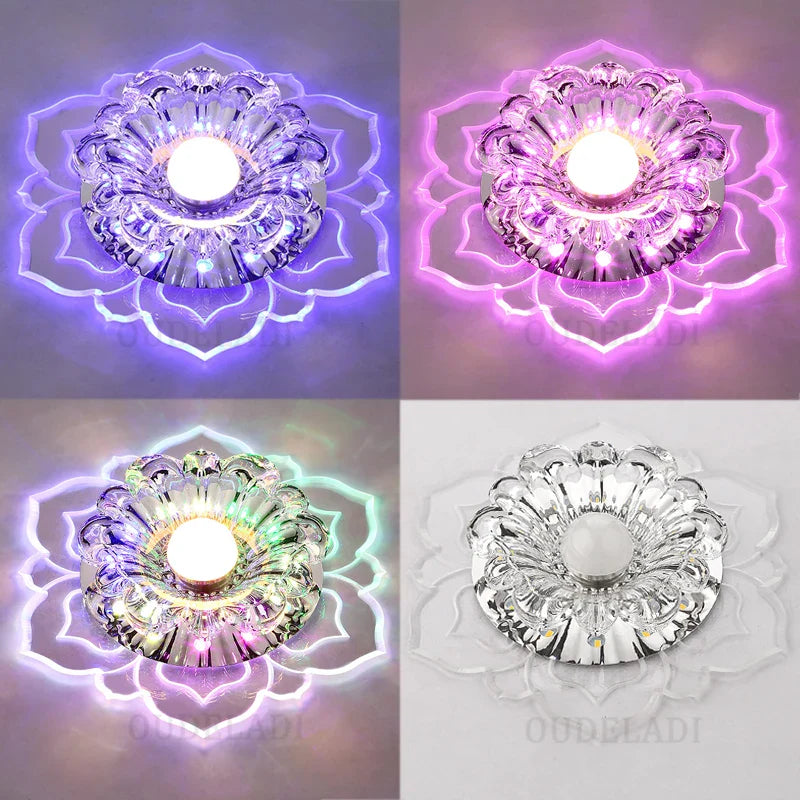 Axya LED Crystal Spotlights Embedded Ceiling Lamp for Home Living Room Decor