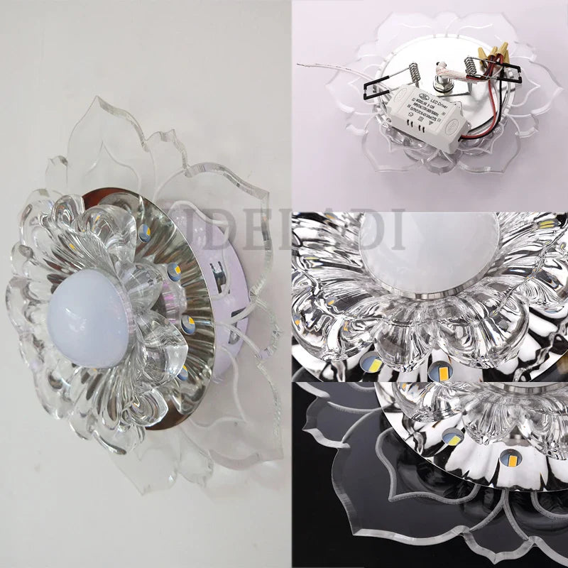 Axya LED Crystal Spotlights Embedded Ceiling Lamp for Home Living Room Decor